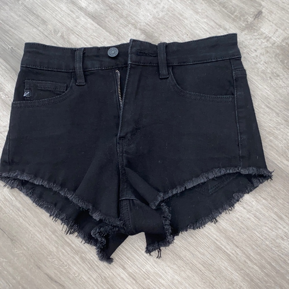 black jean shorts